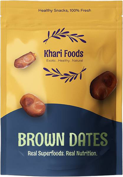 Khari Foods Premium Brown Dates, Khajur / Khajoor, Fibre Rich, Energy Booster Snacks Dates