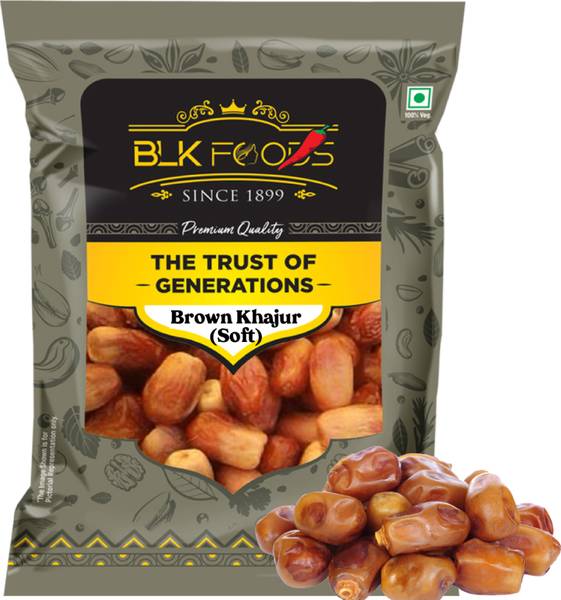 BLK FOODS Brown Dates 250g | Khajoor | Aalu Khajur | Fibre Rich khayzur | Energy Booster Dates