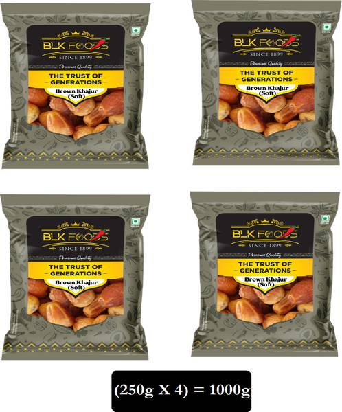 BLK FOODS Brown Dates 1kg | Khajoor | Aalu Khajur | Fibre Rich khayzur | Energy Booster Dates