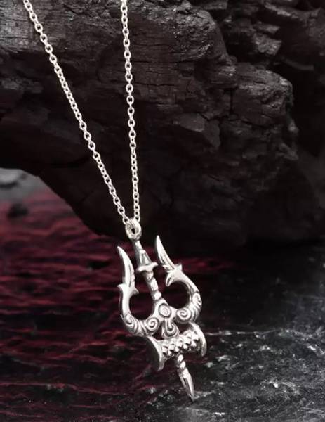 Lord Shiva Trishul Damaru Silver Car Mirror Charm Decorative Hanging Ornament Sterling Silver, Titanium Stainless Steel