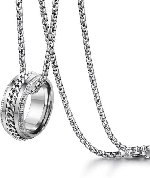 Faizam Collection Chains For Men Stylish Locket Chain For Men Boys Silver Plated Alloy Stainless Steel Locket Price History