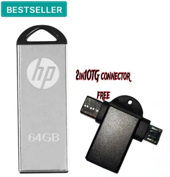 HP 64GB PENDRIVE WITH 2IN 1 OTG CONNECTOR 64 GB Pen Drive