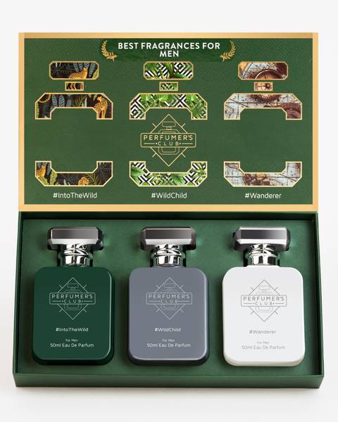 PERFUMERS CLUB Best Fragrance for Men|Gift Set of 3(Into The Wild + Wild Child + Wanderer) Eau de Parfum - 150 ml
