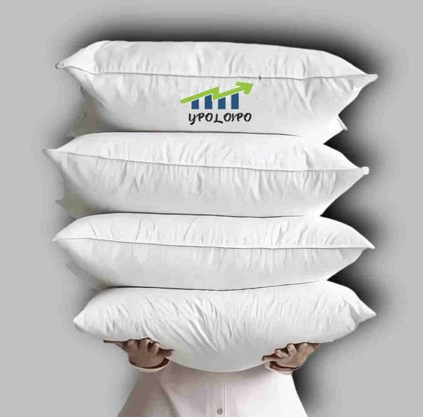 LIPONOS LUXURY Polyester Fibre Solid Sleeping Pillow Pack of 4