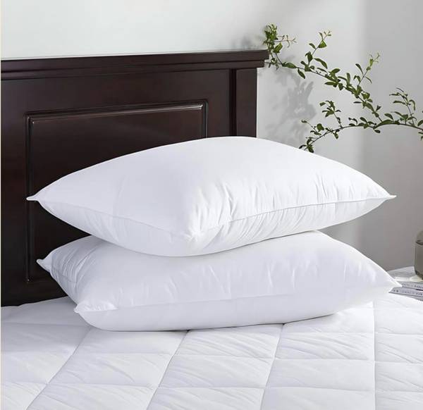 RECORN Bed Pillow Microfibre, Polyester Fibre, Down & Feather, Latex Solid Sleeping Pillow Pack of 2