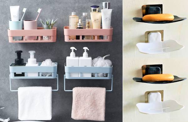 Attilio Bathroom Storage Rack With Unique Soap Dish for Home