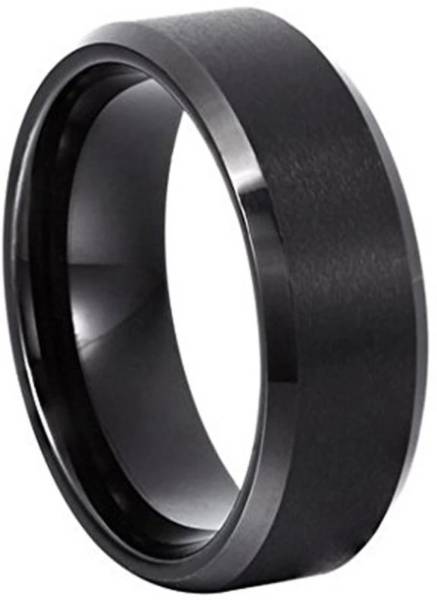 V FASHION JEWELLERY V FASHION JEWELLERY BLACK PLAIN STAINLESS STEEL TITANIUM FINGER RING Stainless Steel Titanium Plated Ring