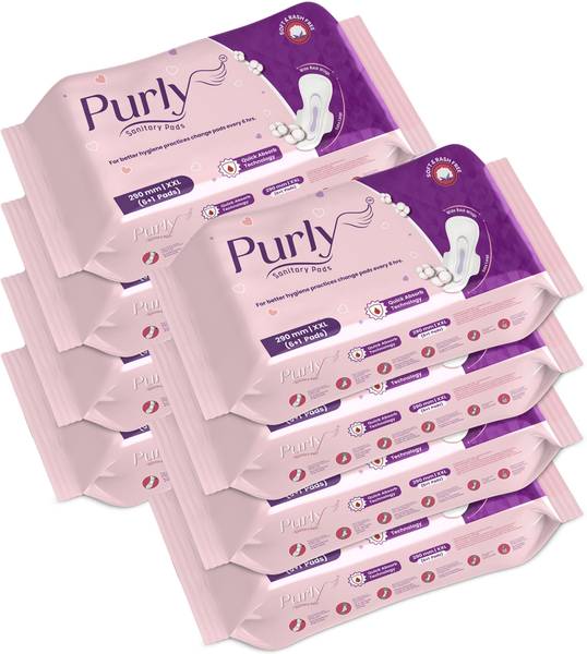 Purly Super Soft Sanitary Napkins for Women, Skin Friendly Sanitary Pad