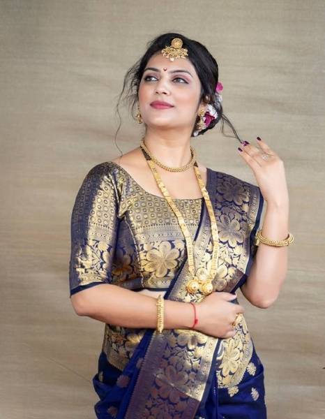 Woven Banarasi Silk Blend Saree