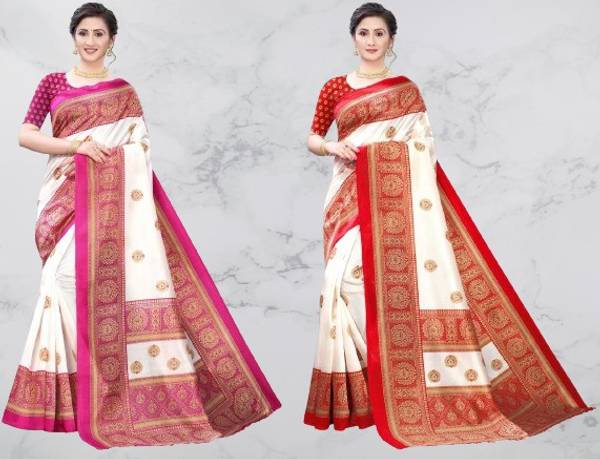 Kanooda Prints Printed Daily Wear Art Silk Saree