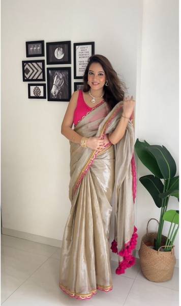 Mangroliya Embroidered Bollywood Art Silk, Tissue Saree
