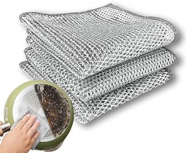 Tooltrave Wire Dishwashing cloth,Cleaning Scrubber Scrub Pad for Kitchen Washer Steel Rag Scrub Pad