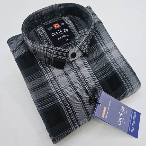 Men Checkered Formal Grey Shirt