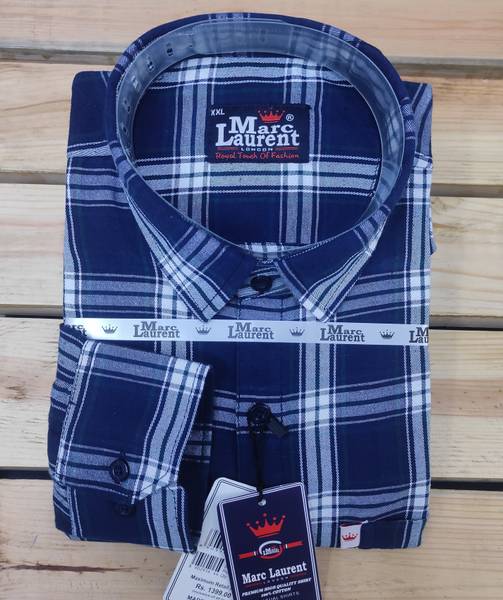 Men Checkered Casual Blue, White Shirt