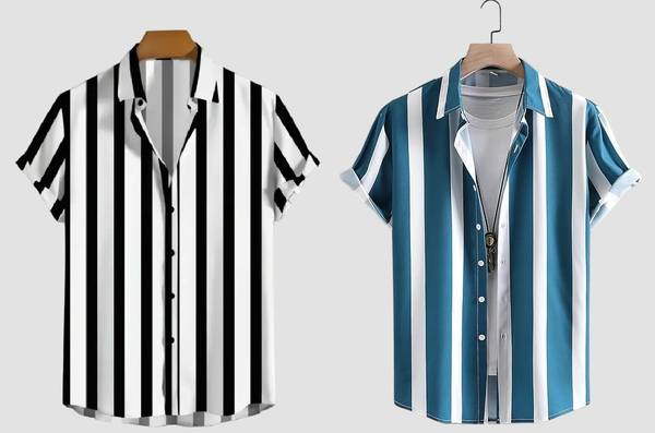 Men Self Design Casual Light Blue Shirt