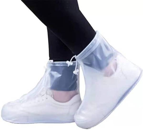 MSVTRADESS Shoes Cover Waterproof Sand Control Non-Slip Shoes Cover Reusable Rain Silicone WHITE Boots Shoe Cover