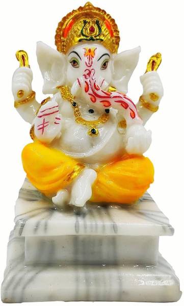 Awesome Craft Ganpati Vinayaka Idol Ganesh ji Murti for Pooja Living Room Home Office Dcor Decorative Showpiece - 13.5 cm