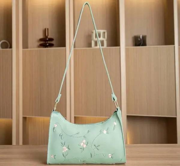 FSJ CREATION Green Sling Bag Premium Looking Women Sling Bag | Sling Bag for Girls (White)