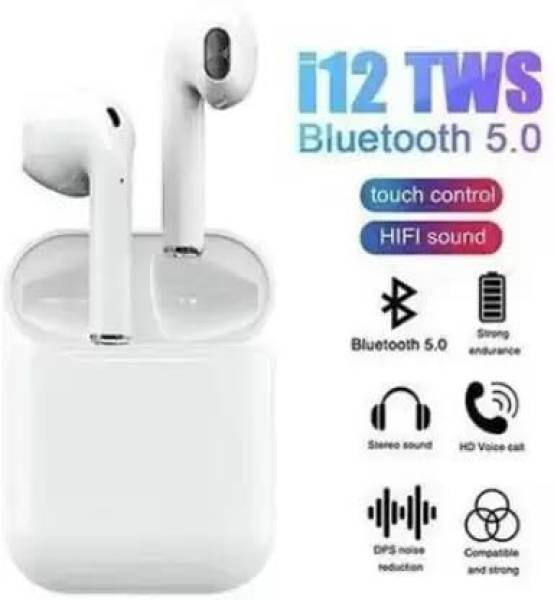 i12 TWS DUAL TWIN TRUE WIRELESS BLUETOOTH EARBUDS WITH CHARGING CASE Bluetooth Headset
