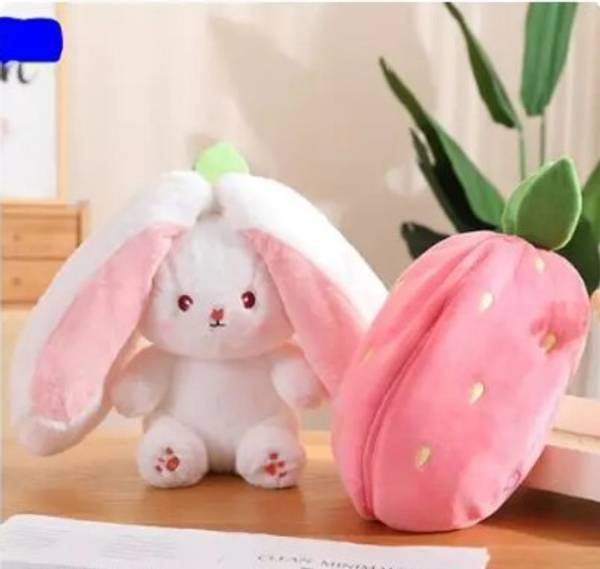 Kashish gift gallery Strawberry Bunny Soft Toy for Kids Playing Birthday Gift 30Cm - 30 cm