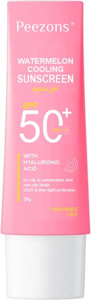 Peezons Sunscreen - SPF 50 PA++++ 1% Hyaluronic Aqua Gel- Lightweight, No white-cast for Broad Spectrum - SPF SPF 50 PA+++ PA+++