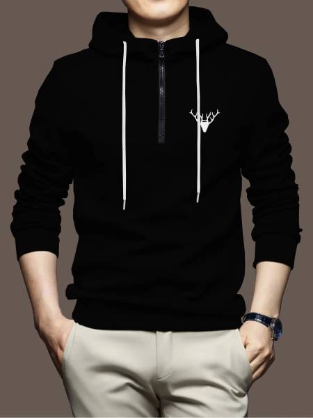 INDICLUB Full Sleeve Self Design Men Sweatshirt