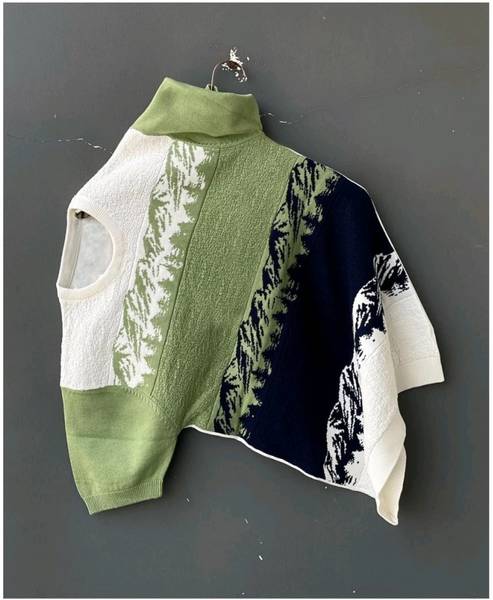 SDK Self Design Men Round Neck Navy Blue, Green, White T-Shirt
