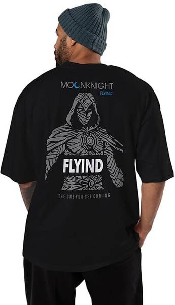Graphic Print Men Black T-Shirt
