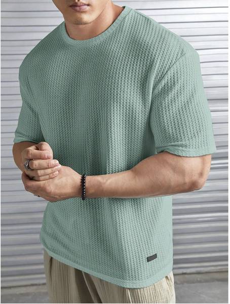 Solid Men Light Green T-Shirt