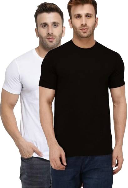 Color Block Men Black T-Shirt