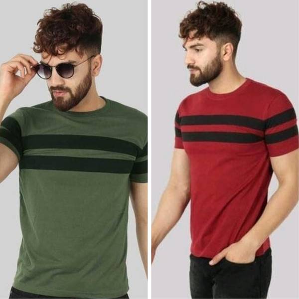 Striped Men Multicolor T-Shirt