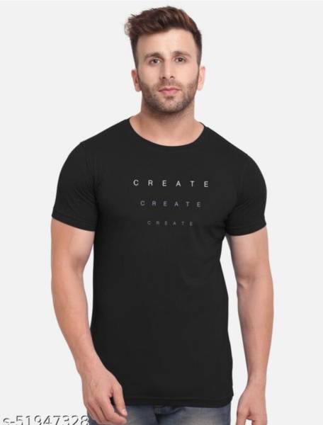 Ruggstar Printed Men Round Neck Black T-Shirt