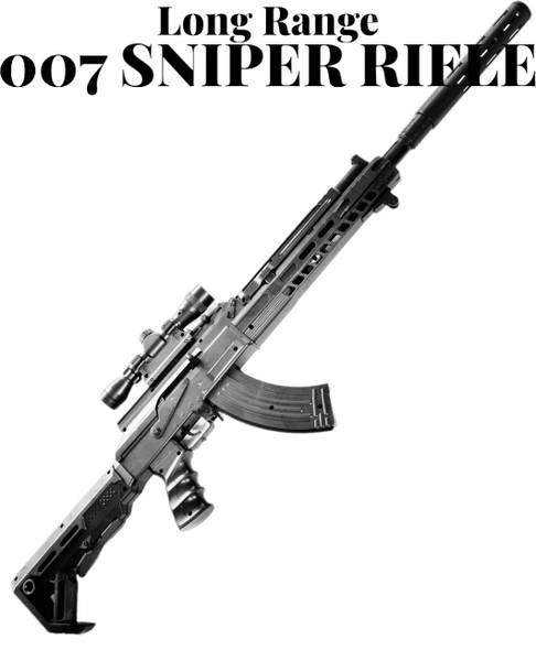 GIGGLEBYTES 007 SNIPER RIFLE GUN LONG RANGE WITH RED DOT, BLUE LIGHT AND SILENCER 86 CM LONG Darts & Plastic Bullets