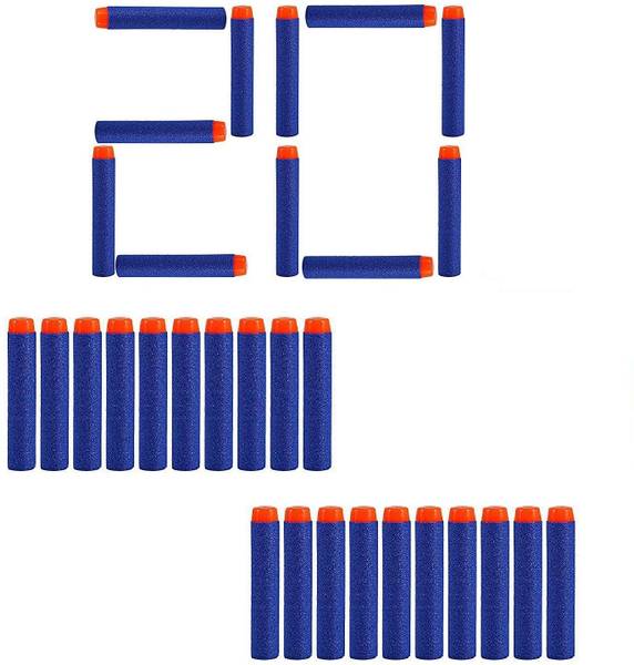 SHOPOWARE 20 Plastic Foam Toy Bullet Dart Bullets for Nerf NStrike