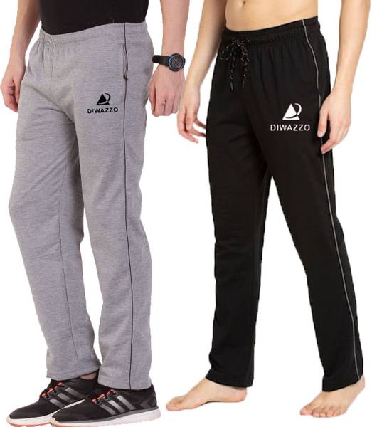 HouseOfCommon Printed Men Black, Silver Track Pants