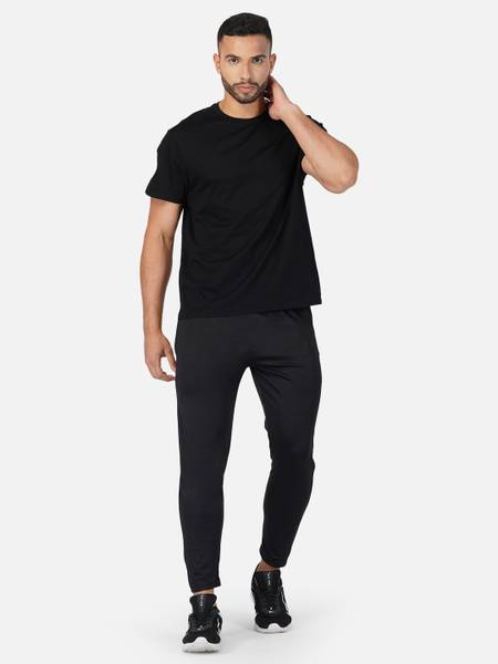 Solid men sales black track pants