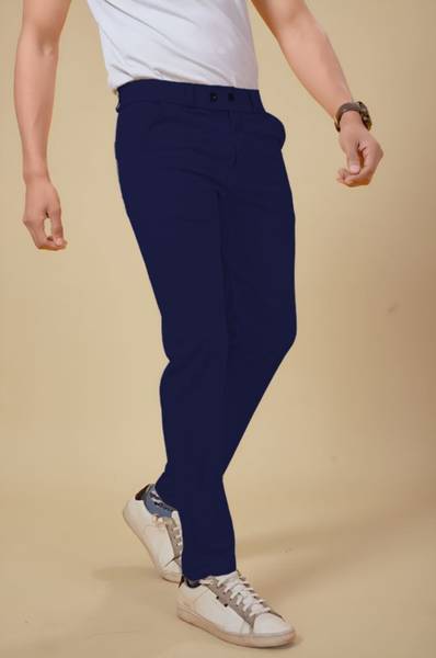 Regular Fit Men White Trousers