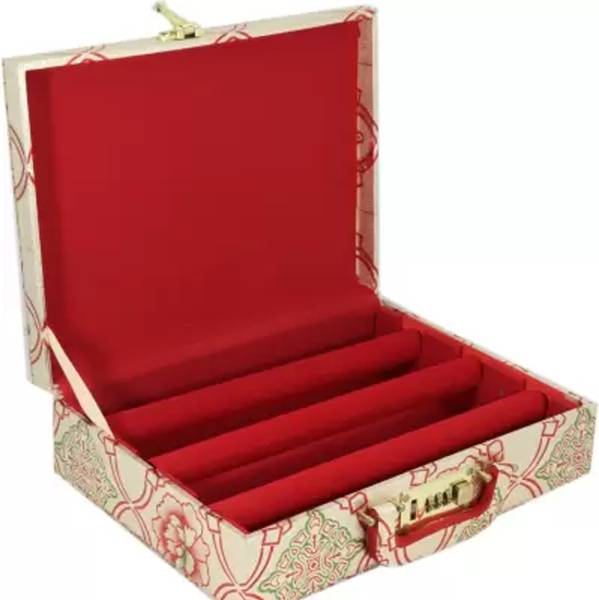 tosim COLLECTIONS Trendy Bangle Box With 3Rods And Number Lock system To Carry Bangles Lockable Vanity Box