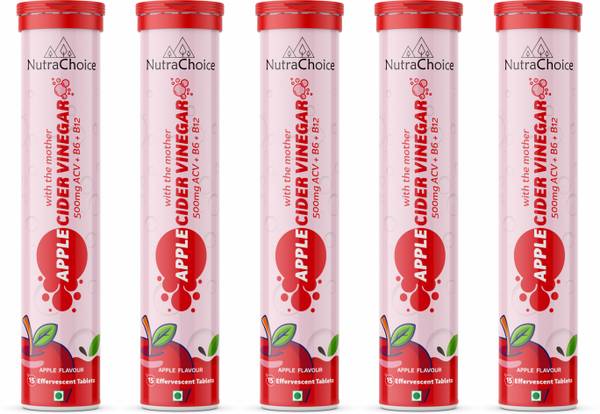 NutraChoice Apple Cider Vinegar for Weight Loss with Mother -75 Effervescent Tablets
