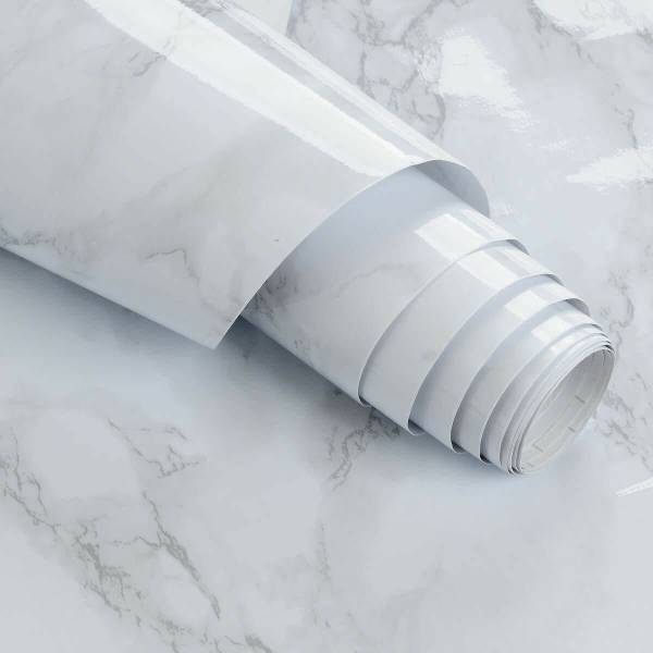 Sahjanand 200 cm white Marble Design Wallpaper sticker for decoration 200 x 60 cm Self Adhesive Sticker