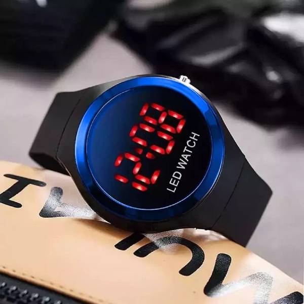 Flozio Blue Case Black Strap Sports High Quality Digital Watch For
