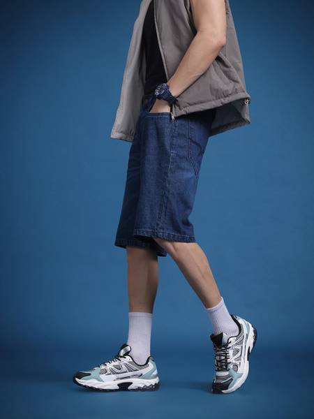 Roadster Solid Men Blue Gym Shorts
