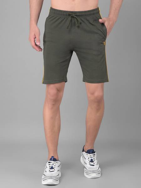 Dollar Solid Men Green Basic Shorts