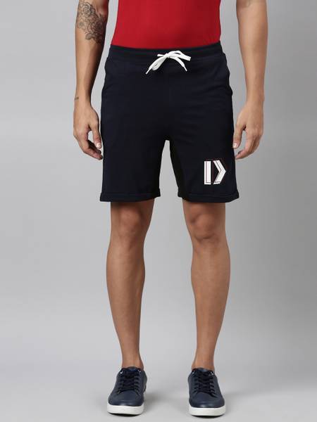 Dixcy Scott Maximus Graphic Print Men Dark Blue Regular Shorts