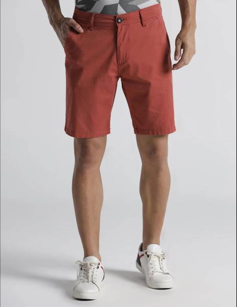 WROGN Solid Men Red Casual Shorts