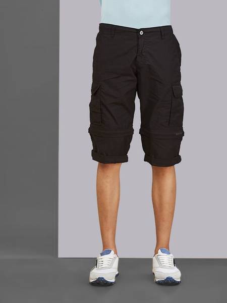 bEEVEE Solid Men Black Cargo Shorts