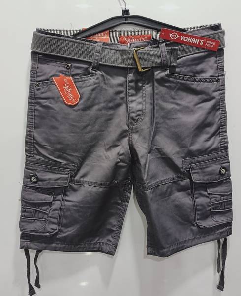 Crazy bazar Solid Men Dark Grey Cargo Shorts