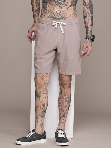 Roadster Solid Men Purple Regular Shorts