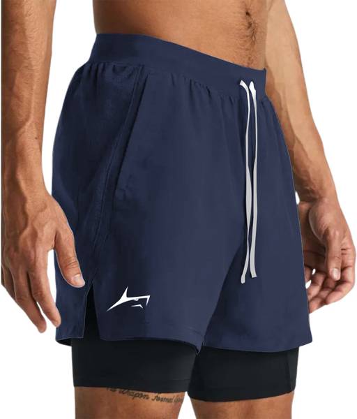 Prosharx Solid Men Grey Sports Shorts