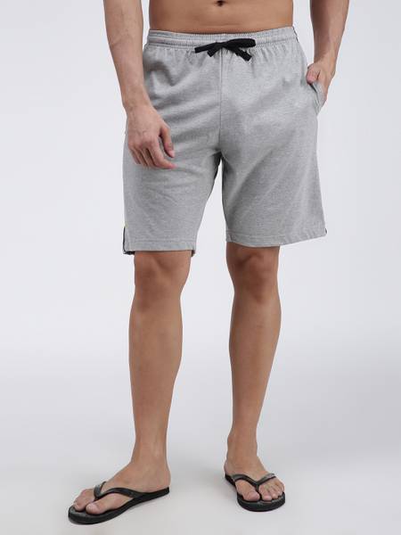 AMUL COMFY Solid Men Grey Regular Shorts